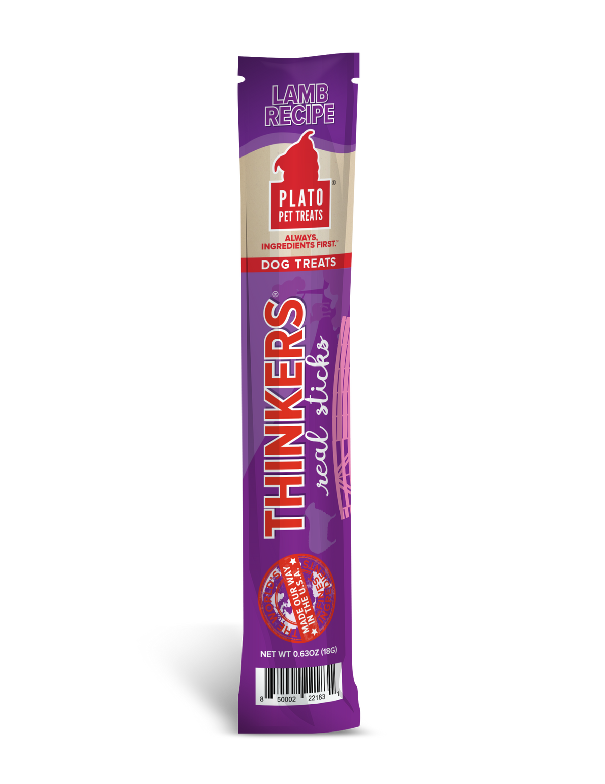 Plato Thinkers Singles Lamb Stick Dog Treats