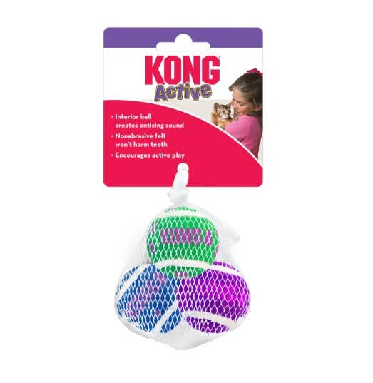 KONG® Cat Active Tennis Balls w/Bells Cat Toy