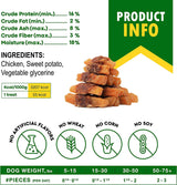 Beloved Pets Sweet Potato Wrapped with Chicken, Natural Dog Chew Treats - Grain Free & Human Grade, for Training Small & Large Dogs (10.6 oz)