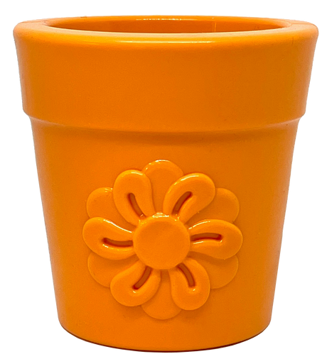 Flower Pot Durable Rubber Treat Dispenser & Enrichment