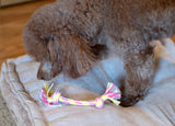 ThoozyPet 2-Knot Rope Dog Toy Yellow / Pink 8.5"