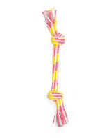 ThoozyPet 2-Knot Rope Dog Toy Yellow / Pink 8.5"