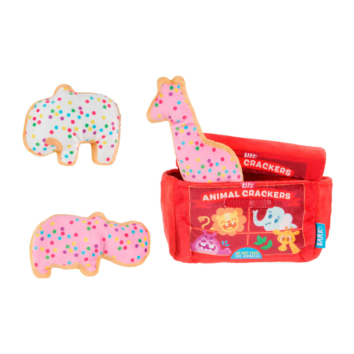 BARK Animal Squeakers Snacks Plush Dog Toy XS/S